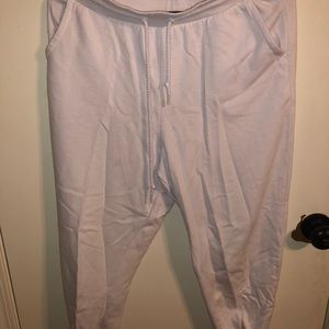 White garage plush joggers